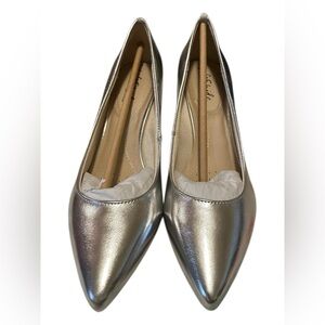 LifeStride Silver Metallic Heel Pumps – Size 8 Wide (8W) | NEW IN BOX